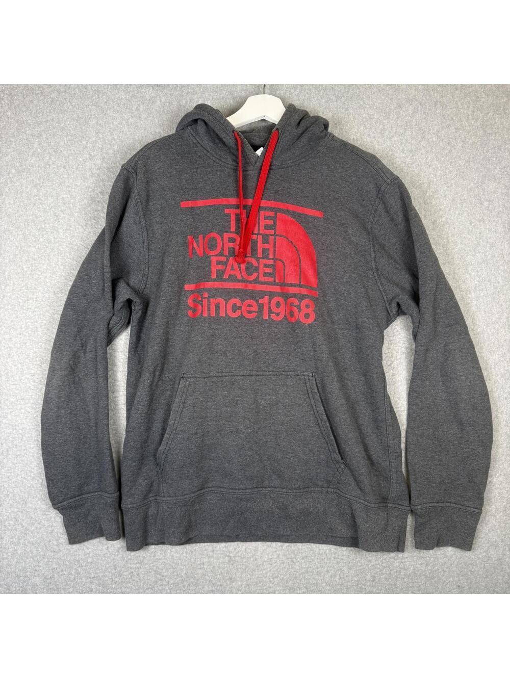 The North Face TNF Men's Size Large Gray Logo Hoodie Sweatshirt Hooded